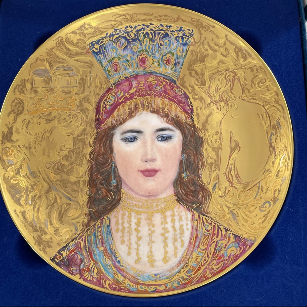 24 kt. Gold Painted Collector Plate Bathsheba" by Edna Hibel